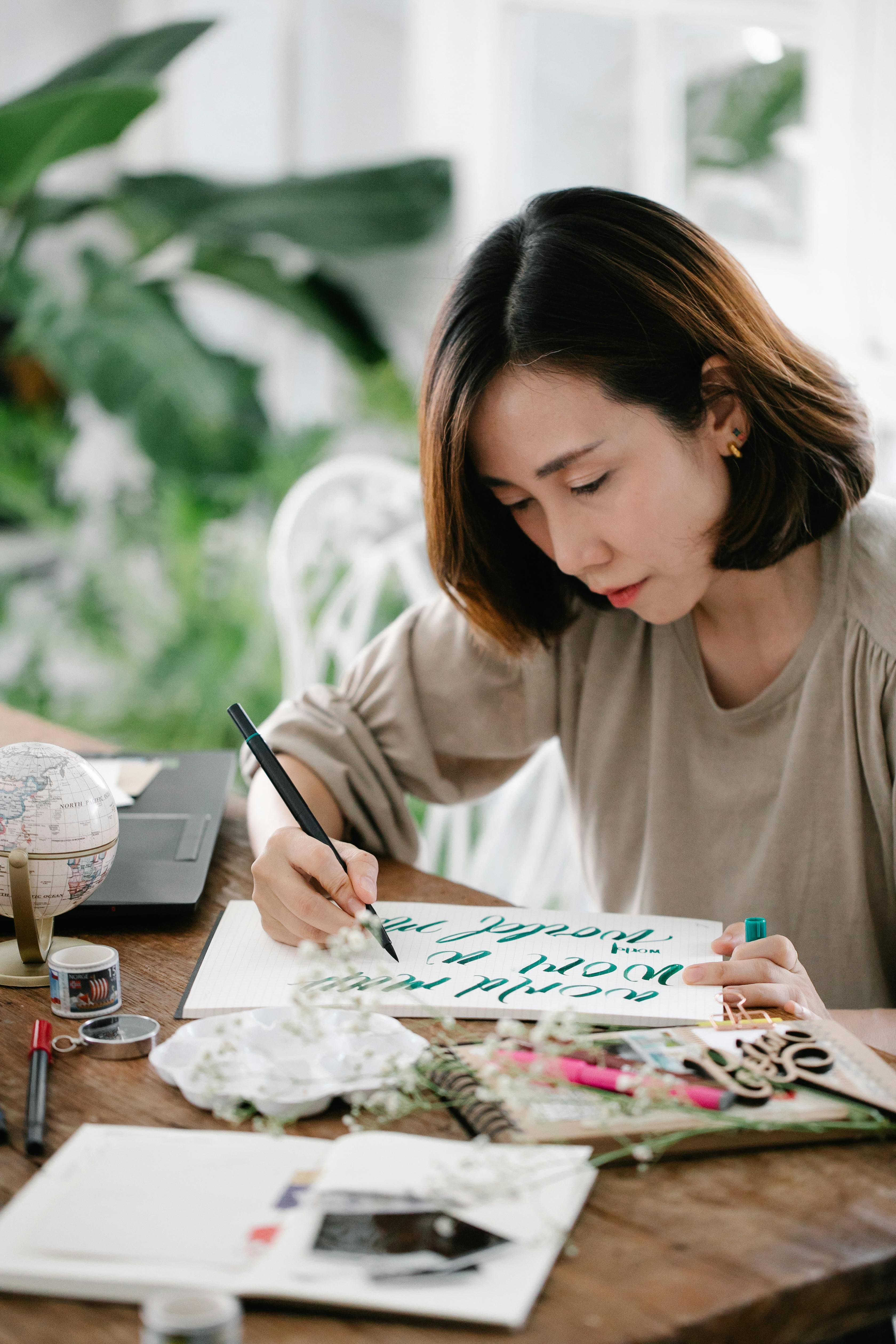 A creative worker at their desk