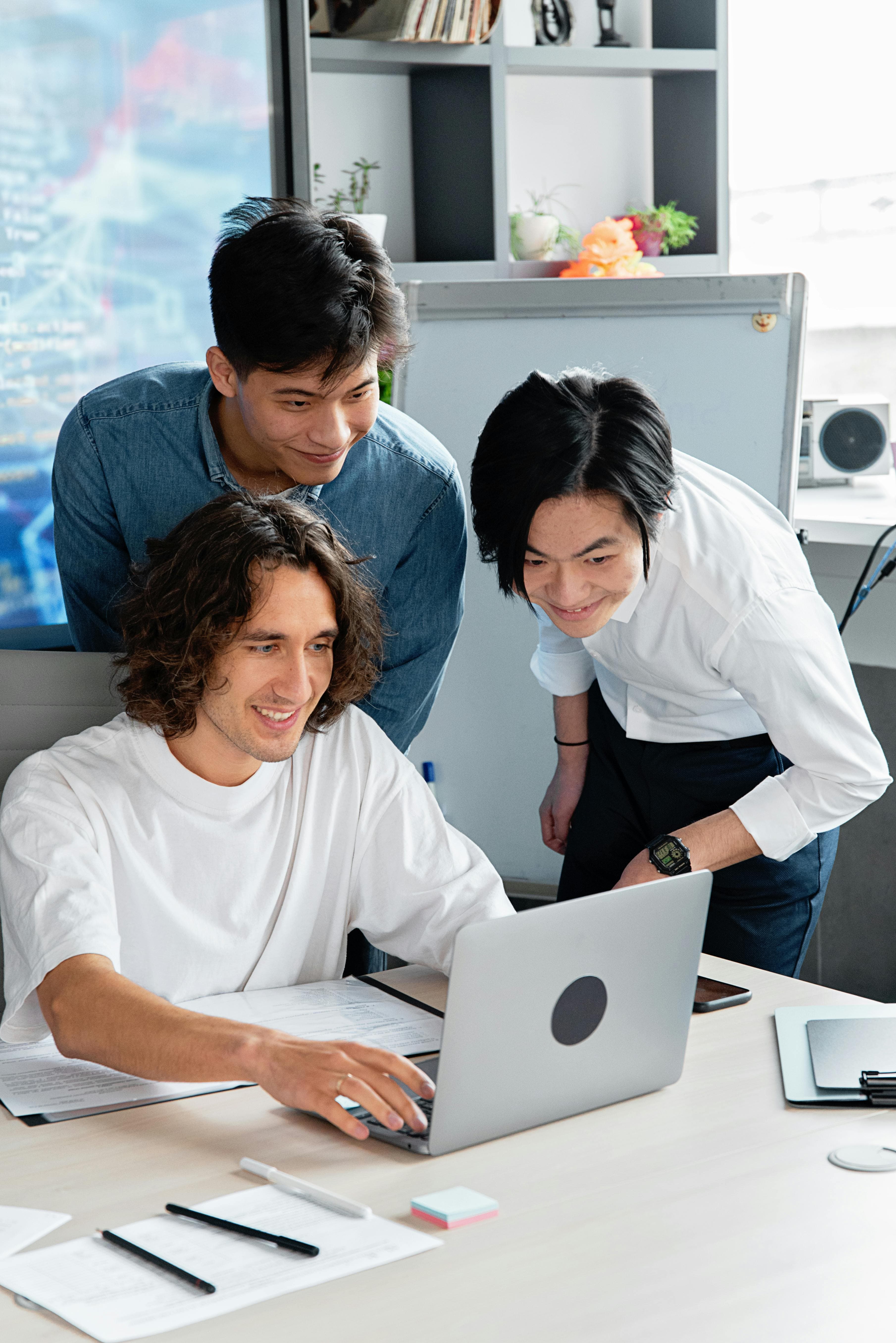 A worker in a remote video meeting